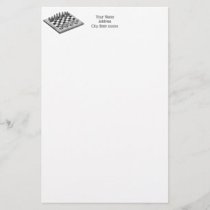 Papelería Tablero de Ajedrez y Piezas de Ajedrez Arte Antigu