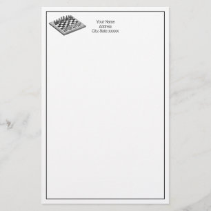 Papelería Tablero de Ajedrez y Piezas de Ajedrez Arte Antigu