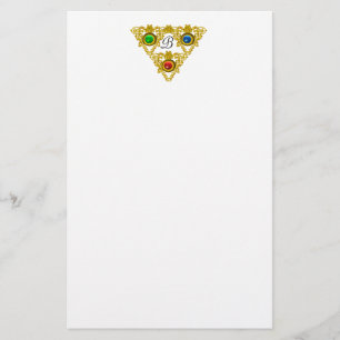 Papelería TALISMÁN ÉLFICO MÁGICO / TRIÁNGULO DE ORO Blanco