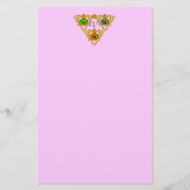 Papelería TALISMAN MAGIC ELFIC / TRIÁNGULO DE ORO rosa (Anverso)