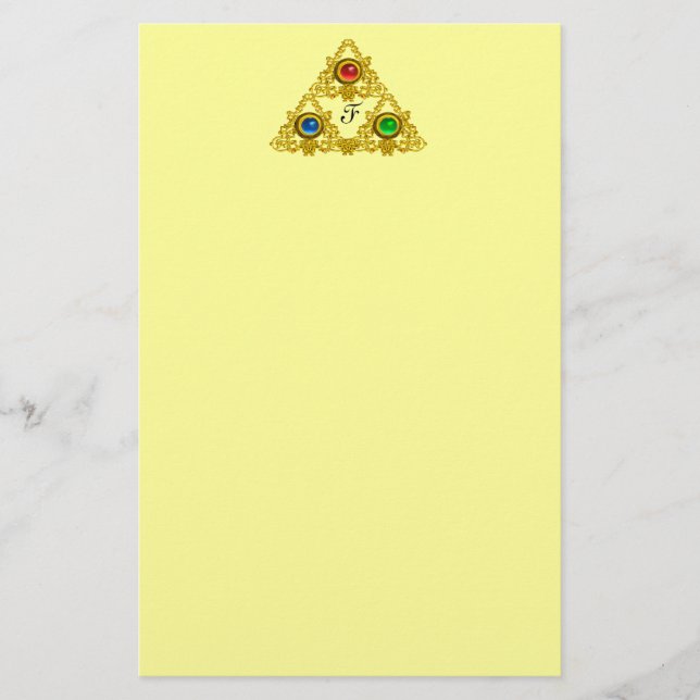 Papelería TALISMAN MAGIC ELFIC / TRIÁNGULO ORO Amarillo (Anverso)