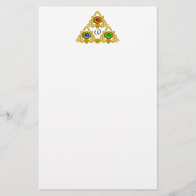 Papelería TALISMAN MAGIC ELFIC / TRIÁNGULO ORO Blanco (Anverso)