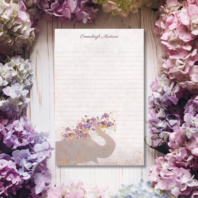Papelería Tan Elephant Dreamy Boho Moda Monograma Stationery (Subido por el creador)