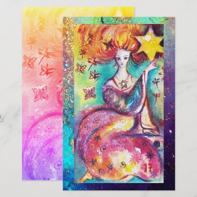 PAPELERÍA TAROS DE LAS SOMBRAS PERDIDAS / LA ESTRELLA (Anverso / Reverso)