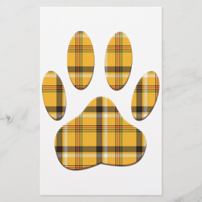 Papelería Tartan Dog Paw Print (Anverso)