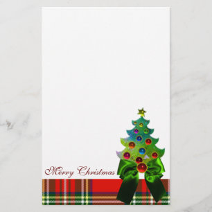 PAPELERÍA TARTÁN ESCOCÉS, ARCO VERDE Y ÁRBOL DE NAVIDAD