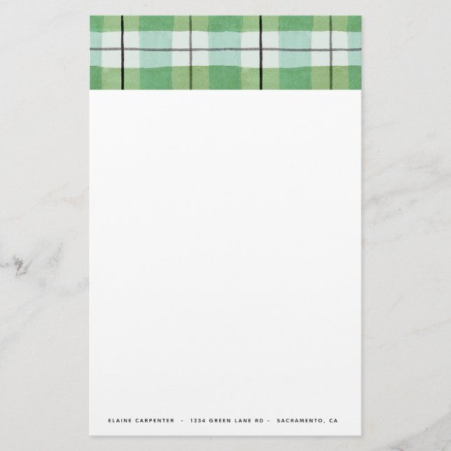 Papelería Tartán ruso | Stationery personalizada (Anverso)