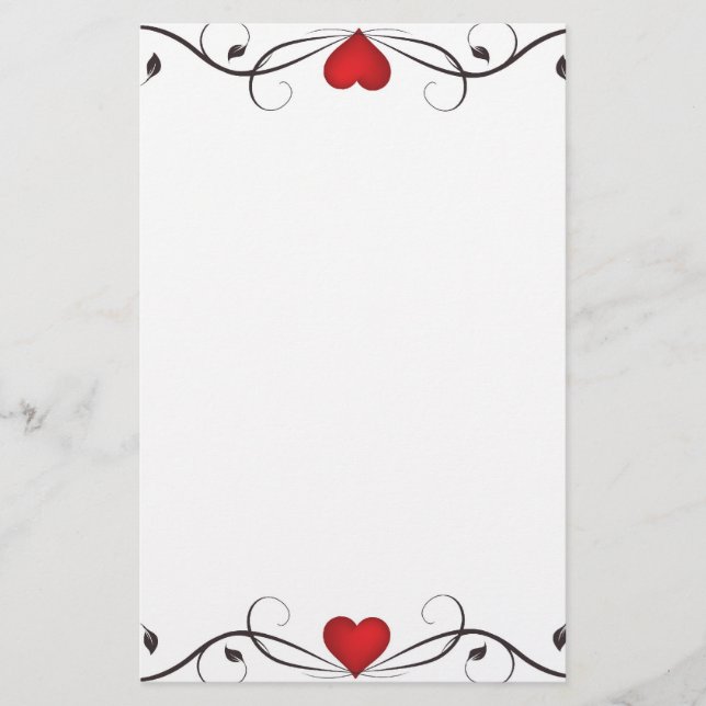 Papelería Tatuaje elegante del corazón inmóvil (Anverso)