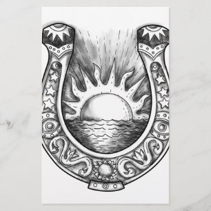 Papelería Tatuaje marino y sol de herradura