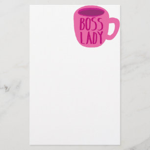 Papelería Taza rosada de la señora café de Boss