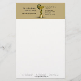 Papelería Tazón médico de serpiente beige Hygieia Caduceo do