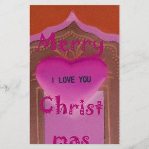 Papelería Te amo, corazón de Navidad.