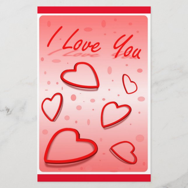 PAPELERÍA "TE AMO" CORAZONES (Anverso)
