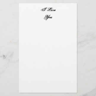 Papelería Te Amo. En una fuente de script. Blanco y negro.