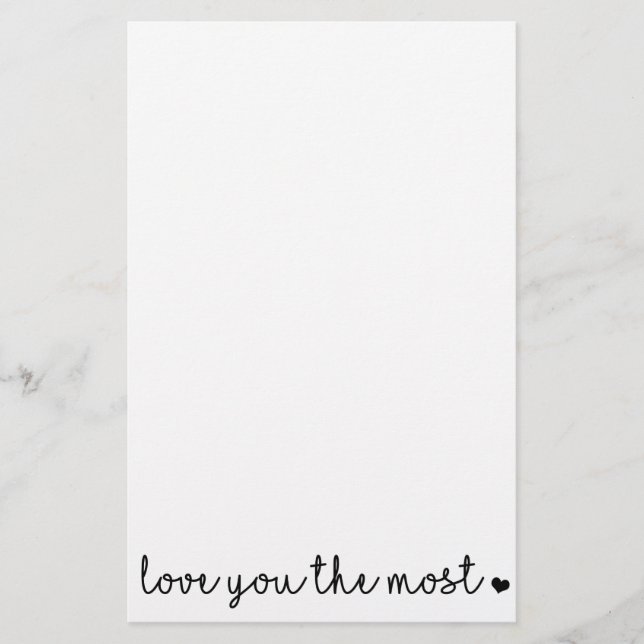 Papelería te amo más con corazón simple moderno (Anverso)