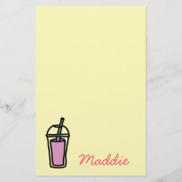Papelería Té de leche Bubble Tea chica rosa