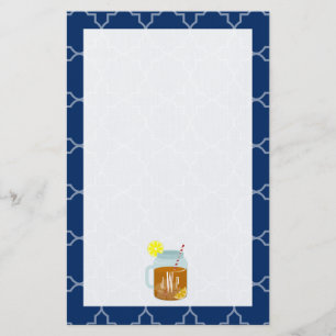 Papelería Té dulce con monograma del tarro de albañil -