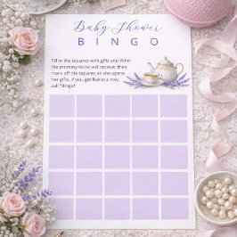 Papelería Tea party Baby Shower Bingo Game
