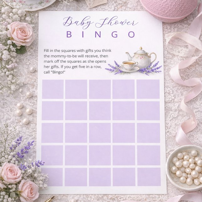 Papelería Tea party Baby Shower Bingo Game (Subido por el creador)