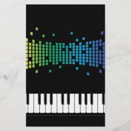 Papelería Teclado instrumental de piano musical multicolor
