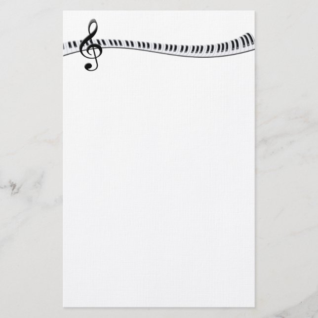 Papelería Teclado y G-Clef de piano (Anverso)