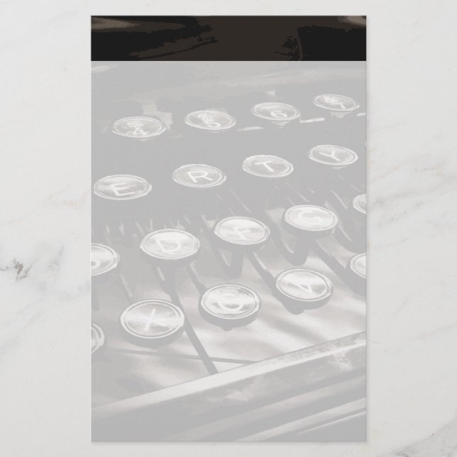 Papelería Teclas antiguas de máquina de escribir en blanco n (Anverso)