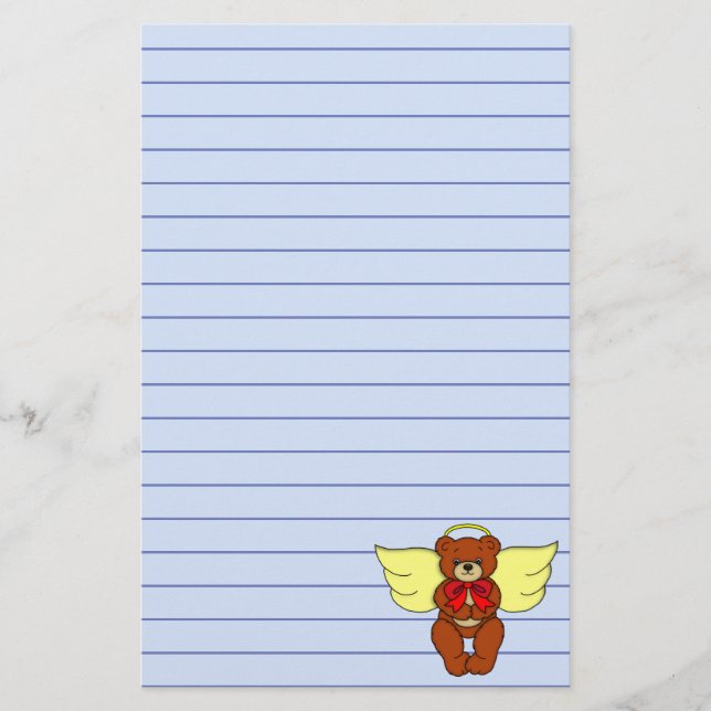 Papelería Teddy Bear Angel (Anverso)