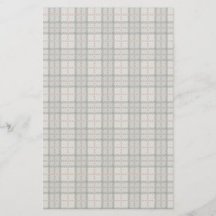 Papelería Tela escocesa del pixel en gris con la raya roja
