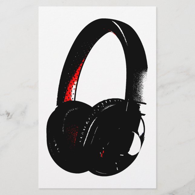 Papelería Teléfono de cabeza de arte pop para auriculares (Anverso)