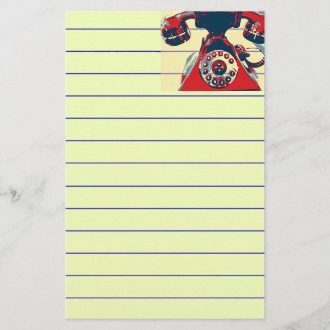 Papelería Teléfono retro (Anverso)