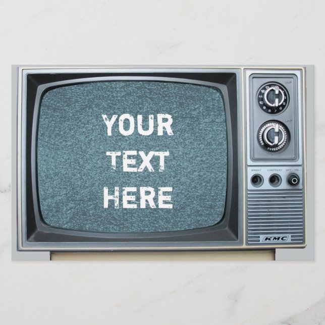 Papelería Televisión vintage con pantalla estática (Anverso)