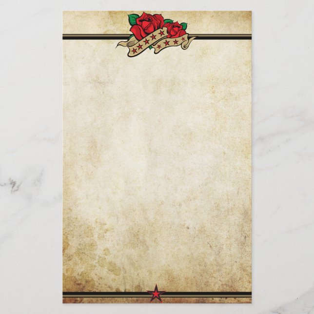 Papelería Tema del tatuaje urbano Rosa (Anverso)