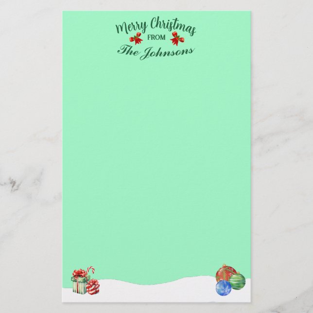 Papelería Tema personalizado de navidad de merry (Anverso)
