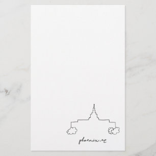 Papelería templo de phoenix arizona boceto simple moderno