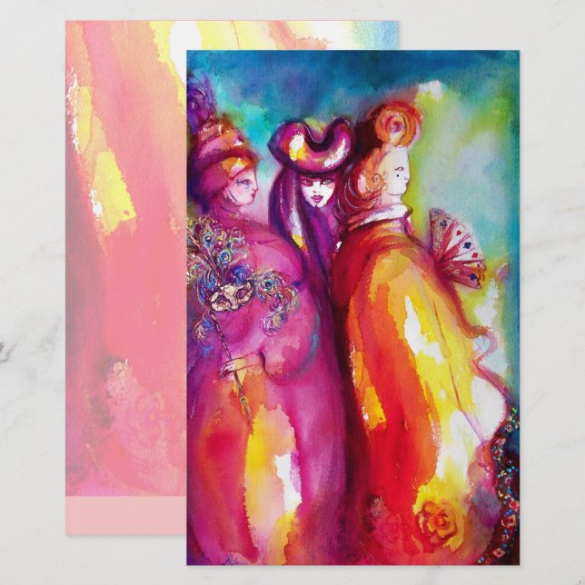 Papelería TERCERA MÁSCARA, Ball Veneciano de Mascaradas (Anverso / Reverso)