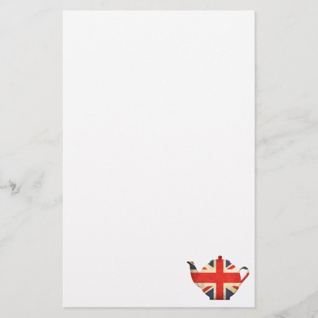 Papelería Tetera de Union Jack Británicos (Anverso)