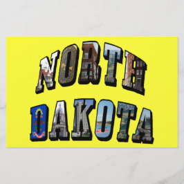 Papelería Texto de imagen de Dakota del Norte