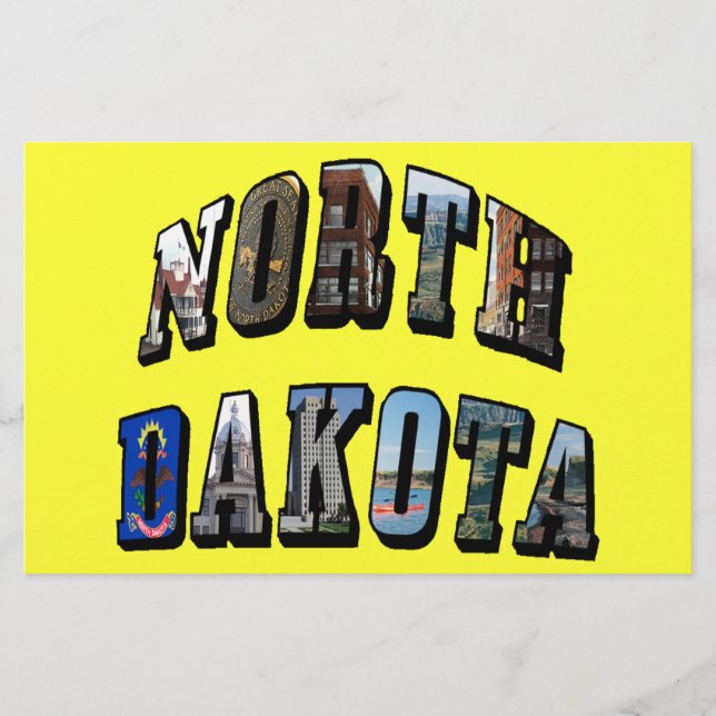Papelería Texto de imagen de Dakota del Norte (Anverso)