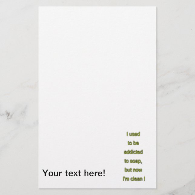 Papelería Texto divertido de jabón (Anverso)