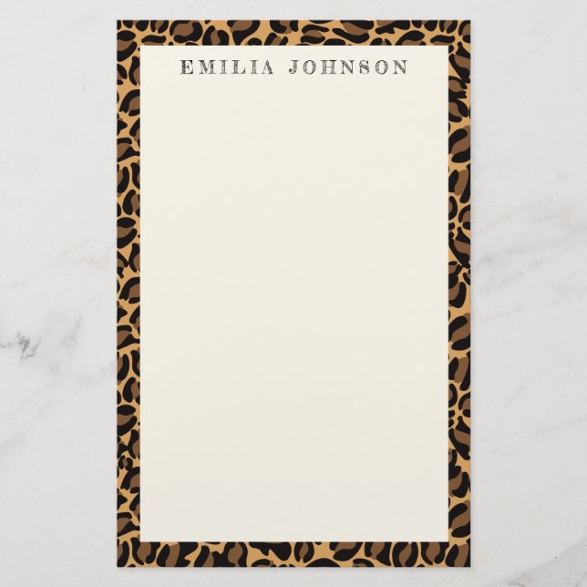 Papelería Textura de impresión de leopardo | Estacionamiento (Anverso)
