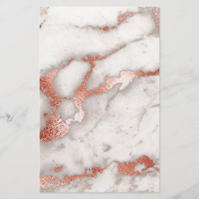 Papelería Textura de mármol de oro Rosa (Anverso)