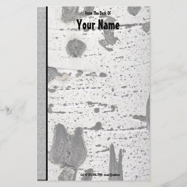 Papelería Textura rústica Tocando blanco con una foto de una (Anverso)