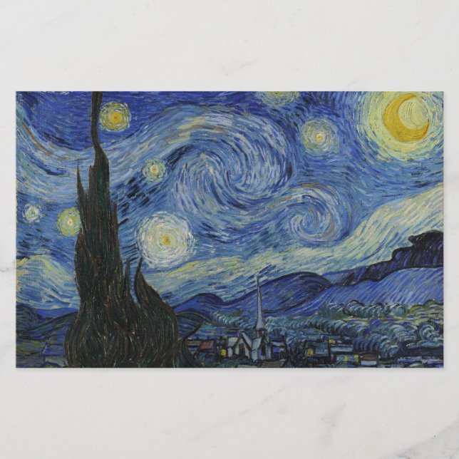 Papelería The Starry Night 1889 Vincent van Gogh (Anverso)