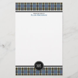 Papelería Thompson Clan Blue Vestido formal Tartan Monograma