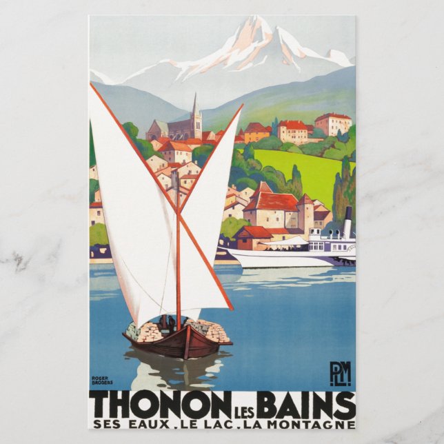 Papelería Thonon Les Bains Viajes Franceses Europa (Anverso)