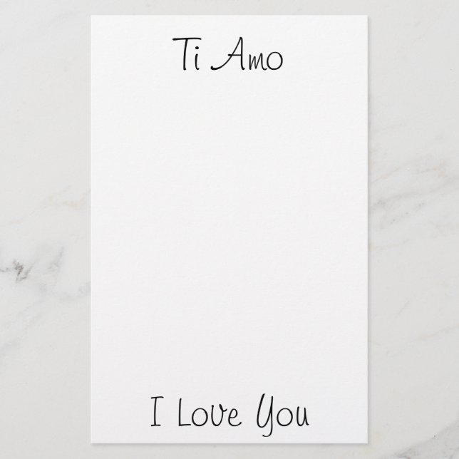 Papelería Ti Amo/I Love You (Anverso)