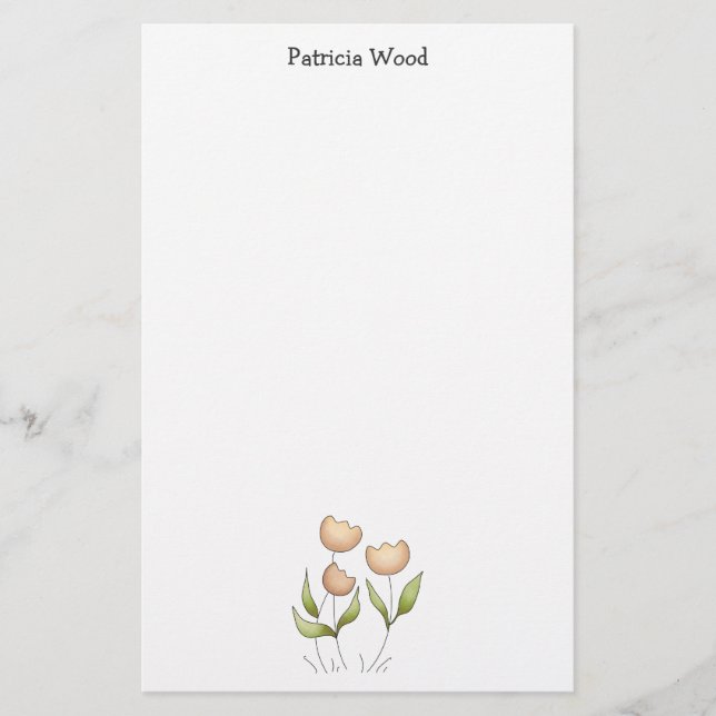 Papelería Tiempo de primavera · Tulipanes (Anverso)