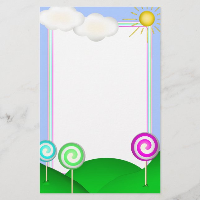 Papelería Tierra del Lollipop (Anverso)