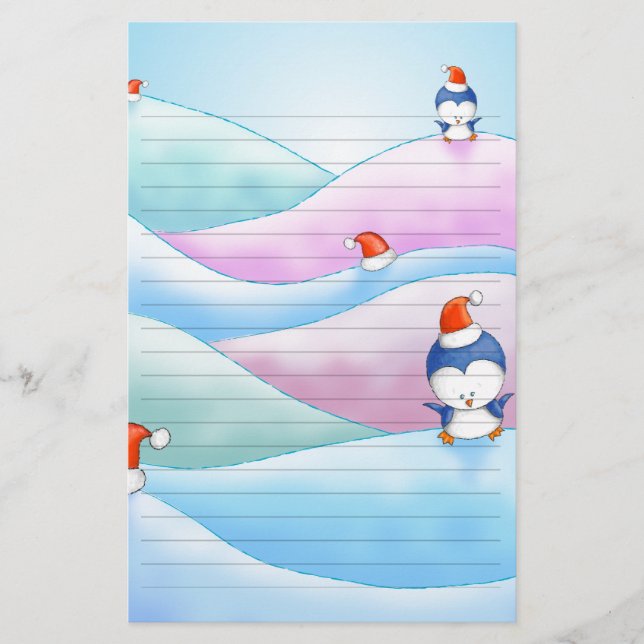 Papelería Tierras de pingüino navidades (Anverso)