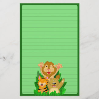 Papelería Tigre del león y efectos de escritorio del oso